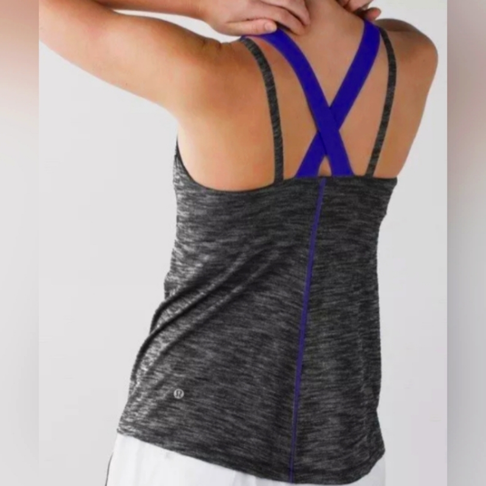 Lululemon Athletica Run For Gold Tank Heathered Purple Ladies Size 6